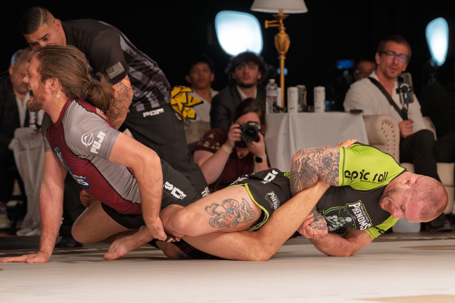 Shawn Melanson of the Philadelphia Phenoms attacks an ankle lock on Austin Oranday of the Las Vegas Kings during PGF Season 9 Week 1.