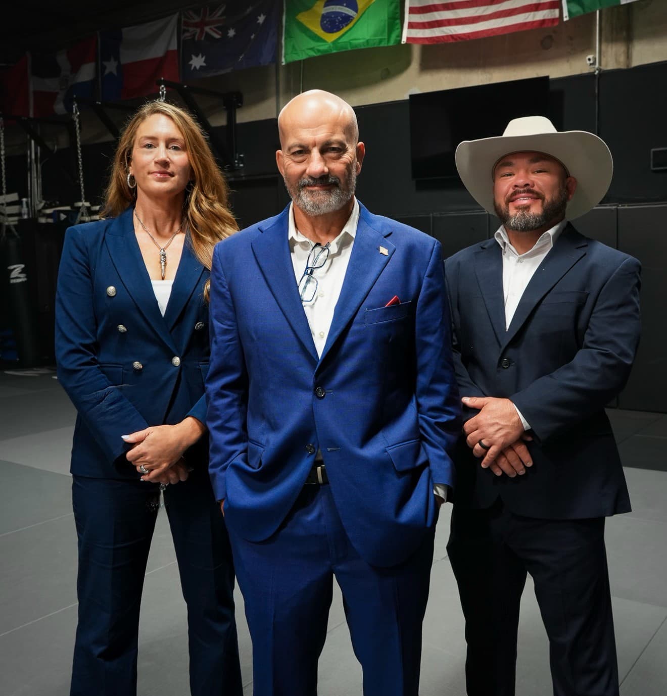 Dallas Mustangs leadership: Carlos Machado, Lindsay Machado and General Manager Roger Perez.