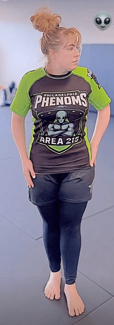 Owner Lauren Barone in a Phenoms rash guard.